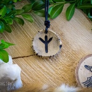 Runenkette Algiz natur schwarz