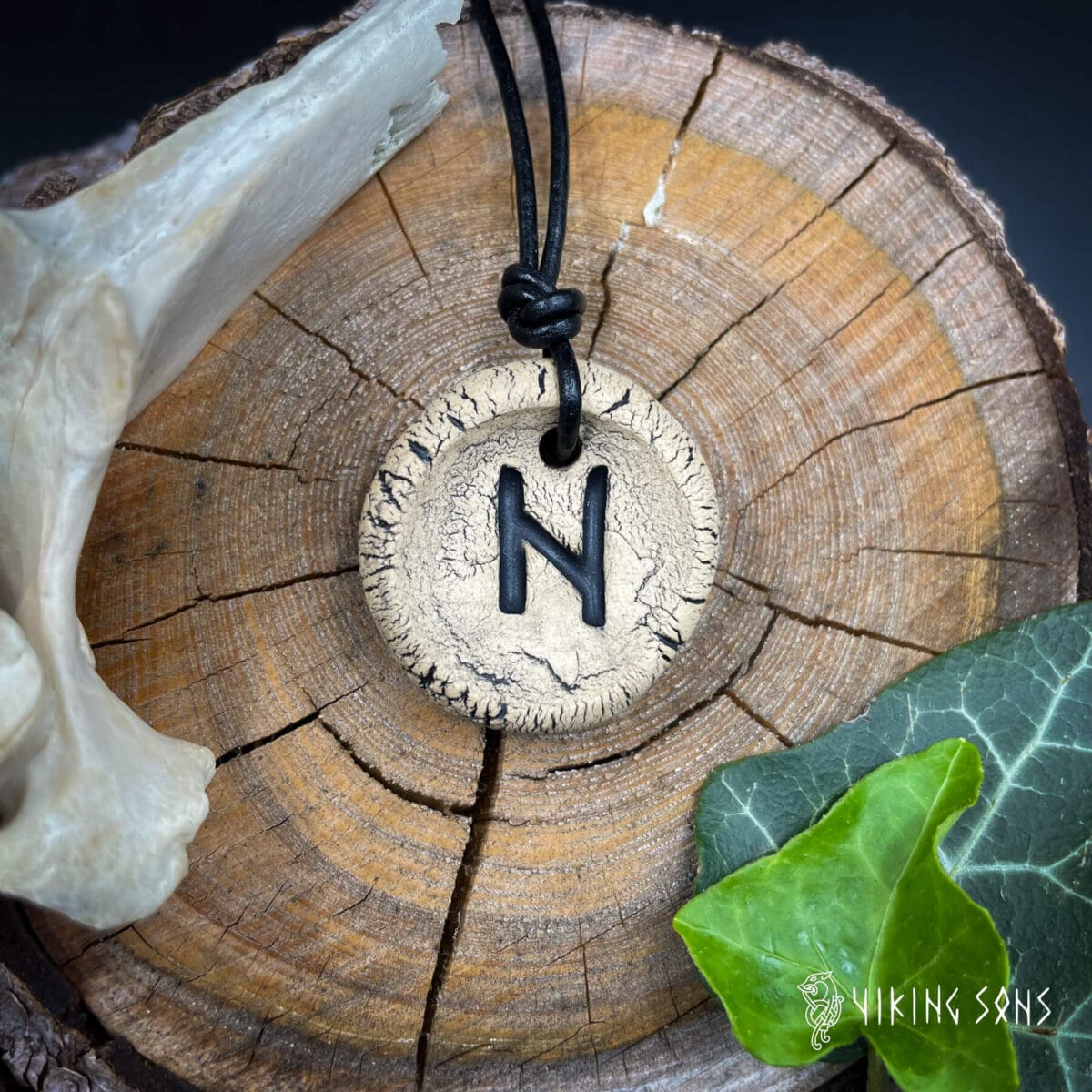 Runenkette - Hagalz schwarz weiss