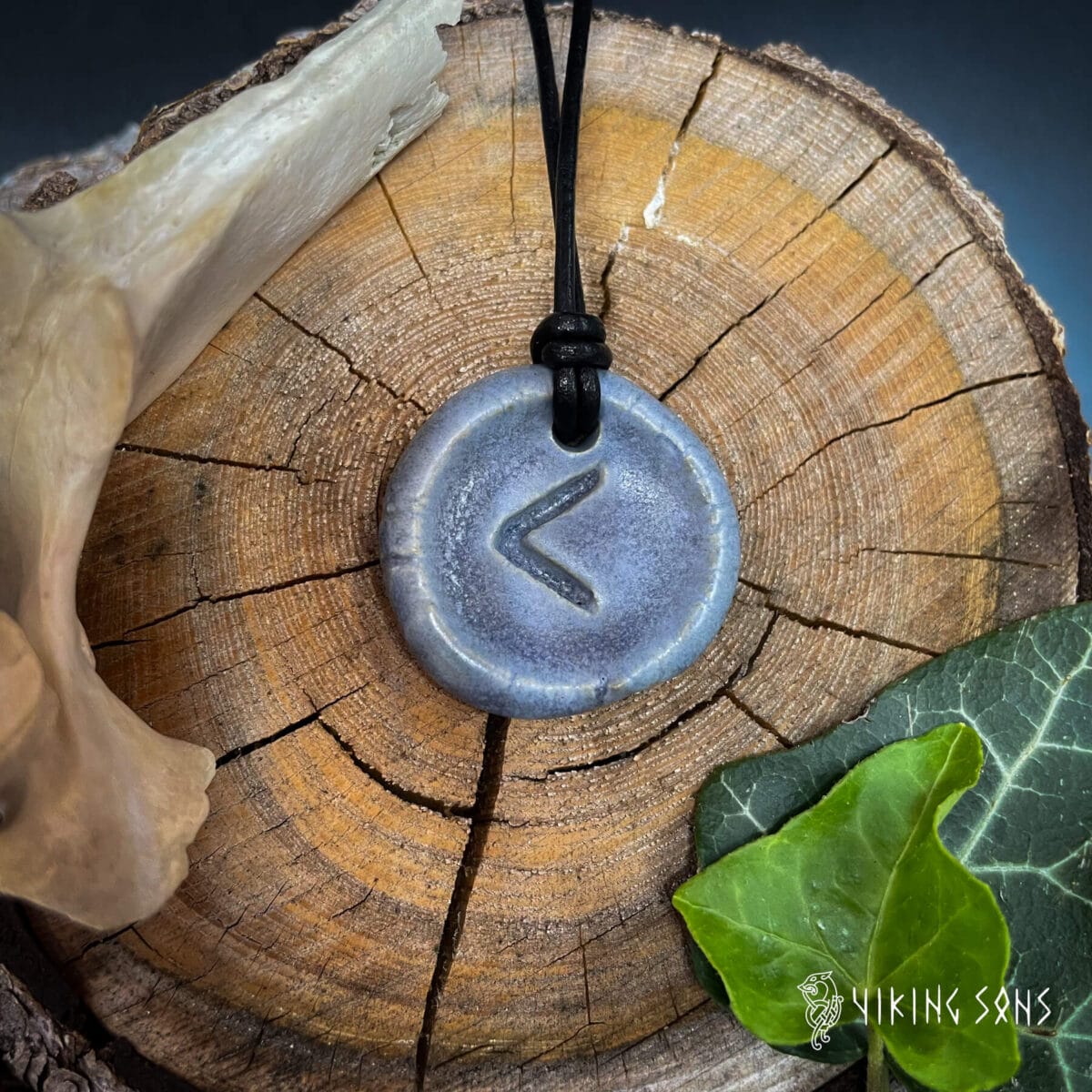 Runenkette Kenaz blau grรผn