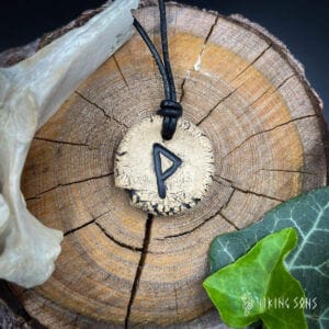 Runenkette Wunjo weiss schwarz