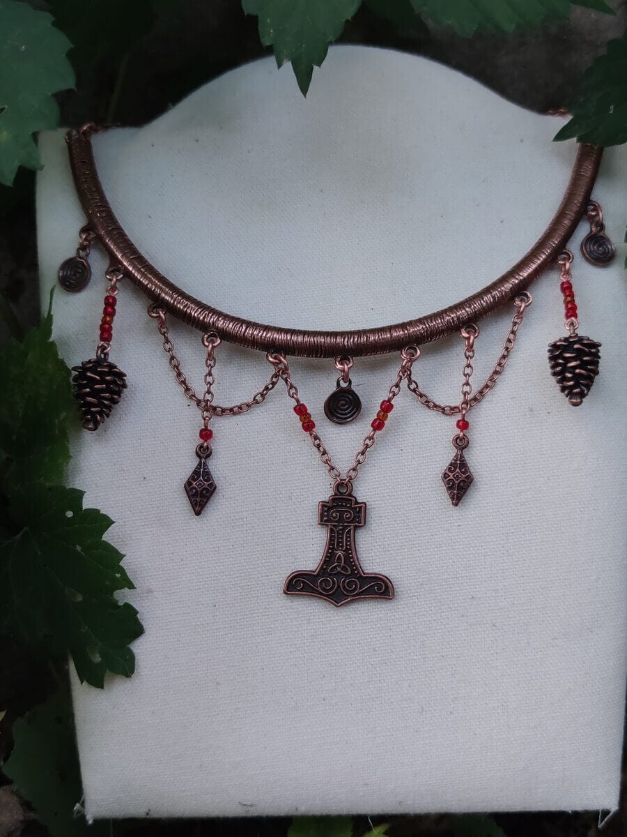 Mjölnir Collier mit Glasperlen – Bild 13