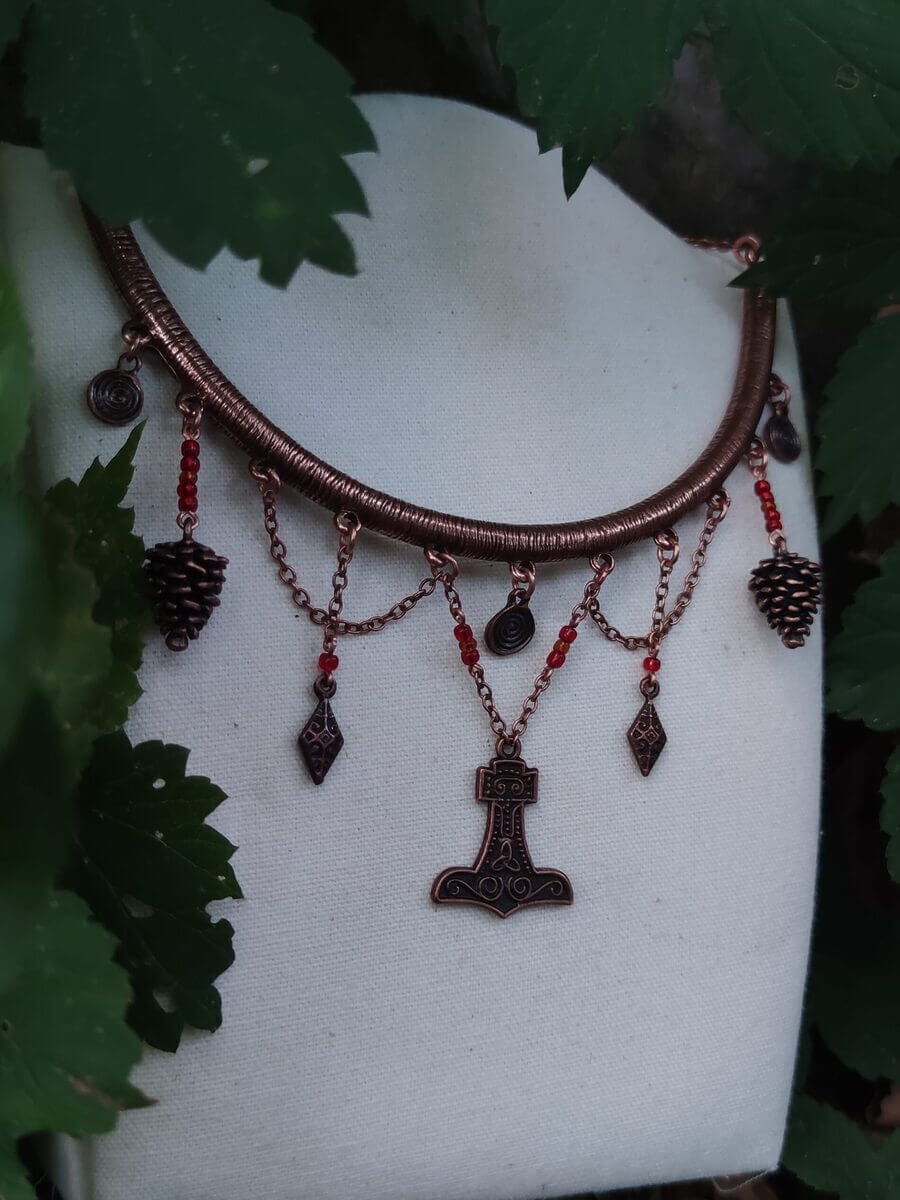 Mjölnir Collier mit Glasperlen – Bild 12