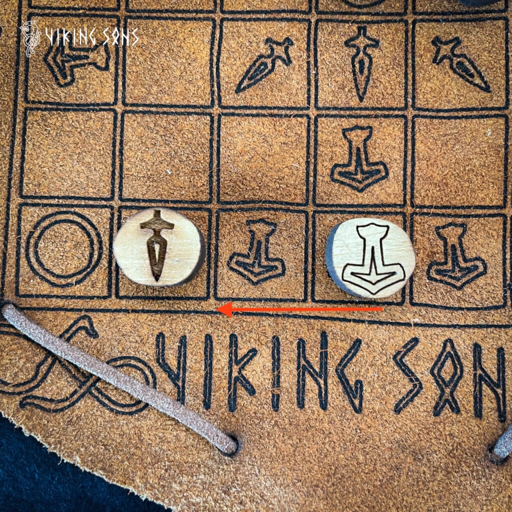 Hnefatafl - Gungnir wird geschlagen da die Basilika als Feind betrachtet wird. (Abb. 3)