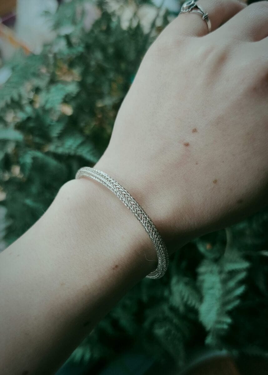 Silber Viking knit Armreif โ Bild 4