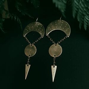 3-teilige goldfarbene Hängeohrringe