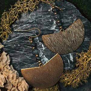 Labradorit Messing-Ohrringe – Antike Göttinnen Ohrringe