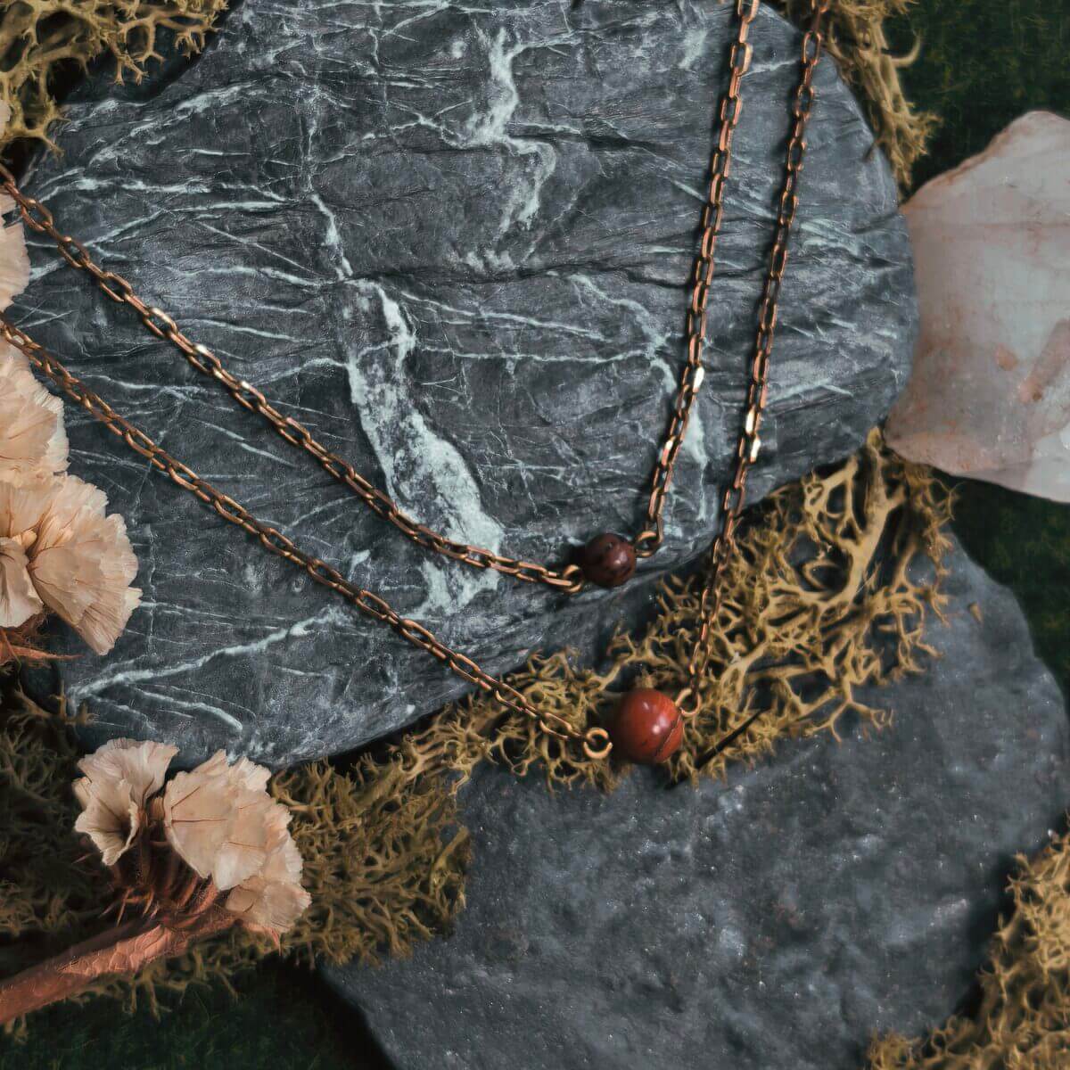 Layering Halskette mit rotem Jaspis โ Bild 6