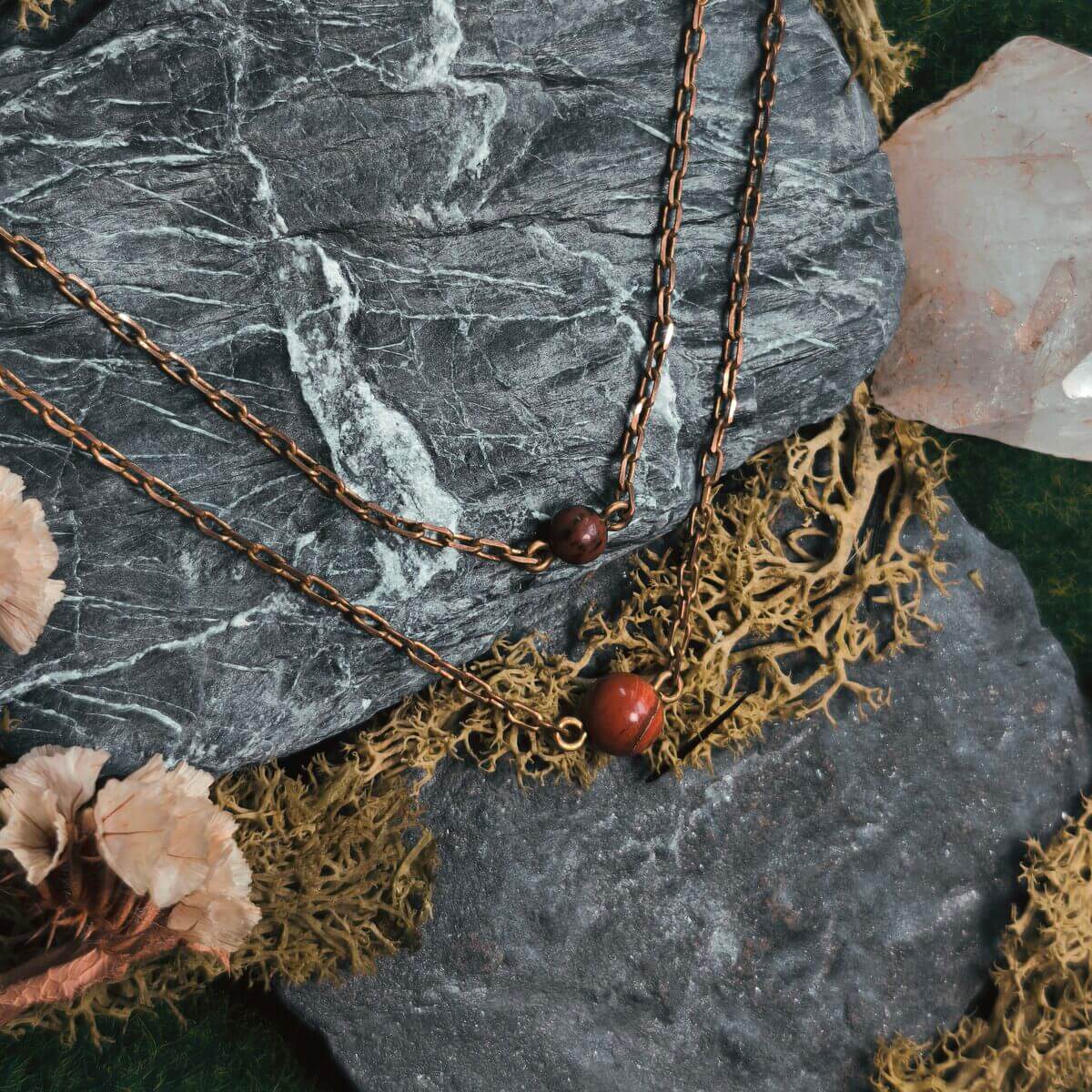 Layering Halskette mit rotem Jaspis โ Bild 3